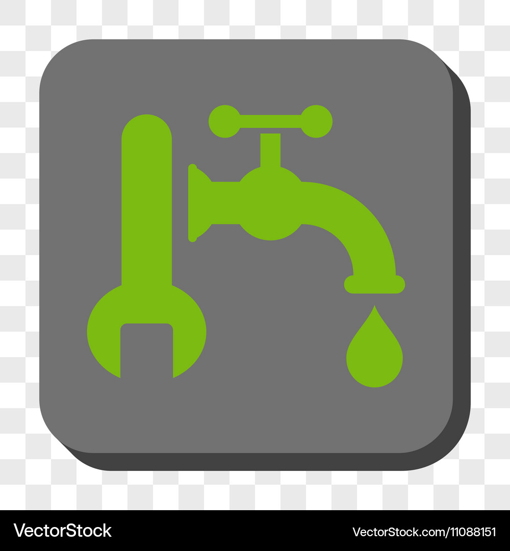 Plumbing rounded square button Royalty Free Vector Image