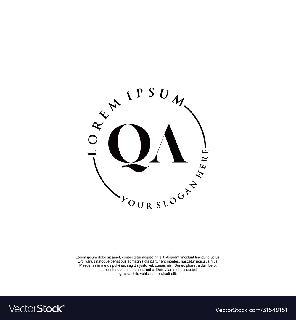 Qa initial handwriting logo design vector image Qa initial handwriting logo design