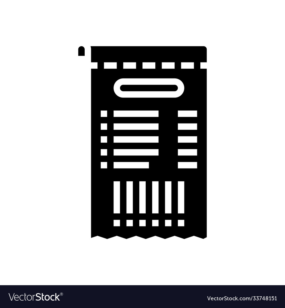 Qr code on receipt glyph icon isolated Royalty Free Vector