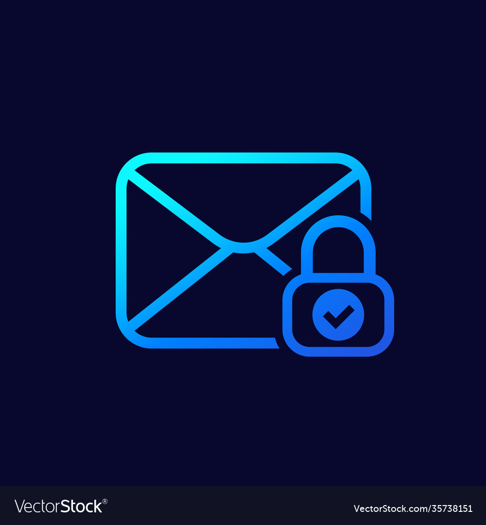 Secure mail email icon for web