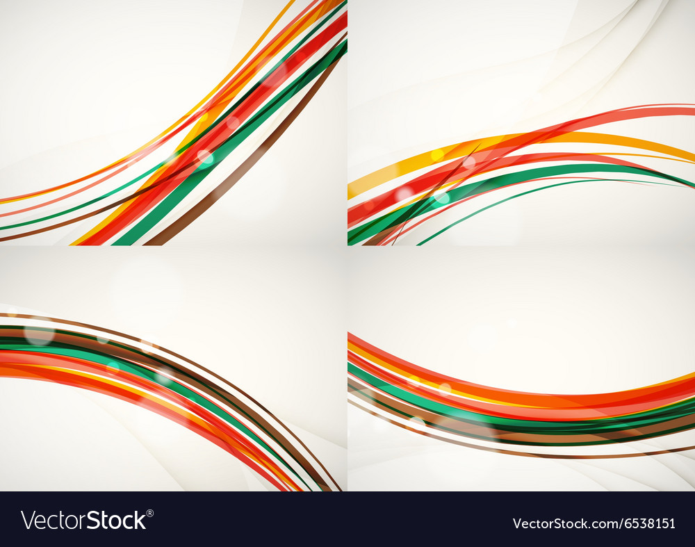 Set abstract backgrounds curve wave lines