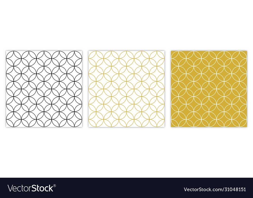 Set circle linear geometric seamless patterns