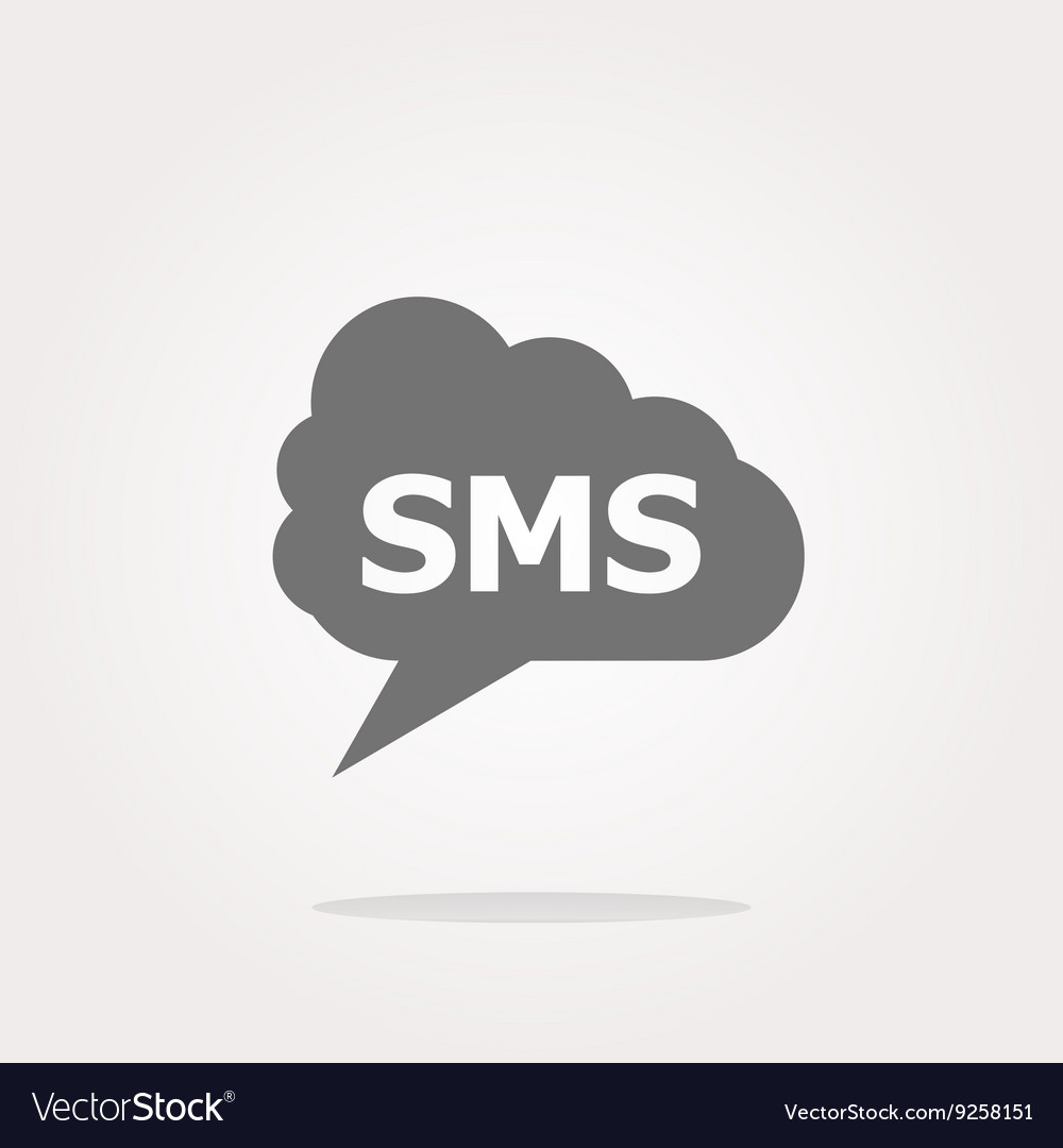 Sms glossy web icon isolated on white Royalty Free Vector