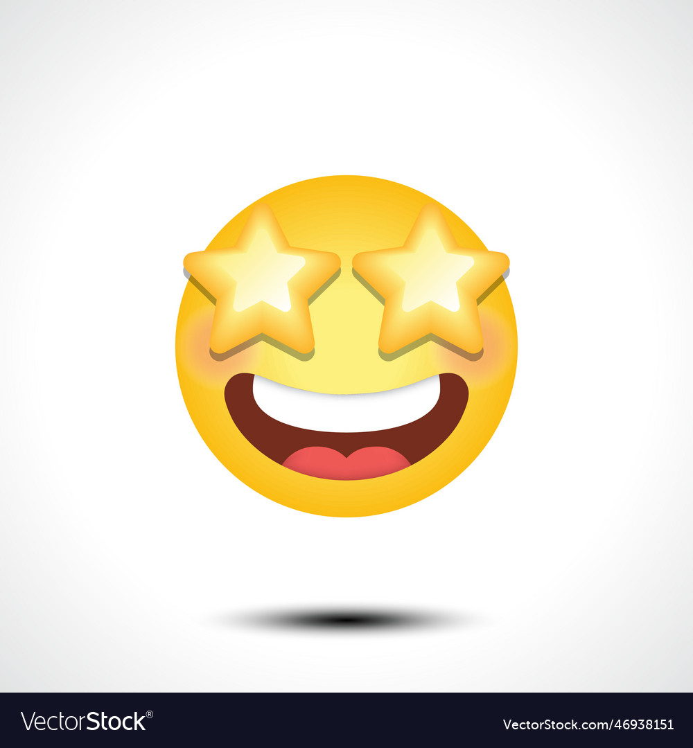 Star struck eyes emoji art Royalty Free Vector Image