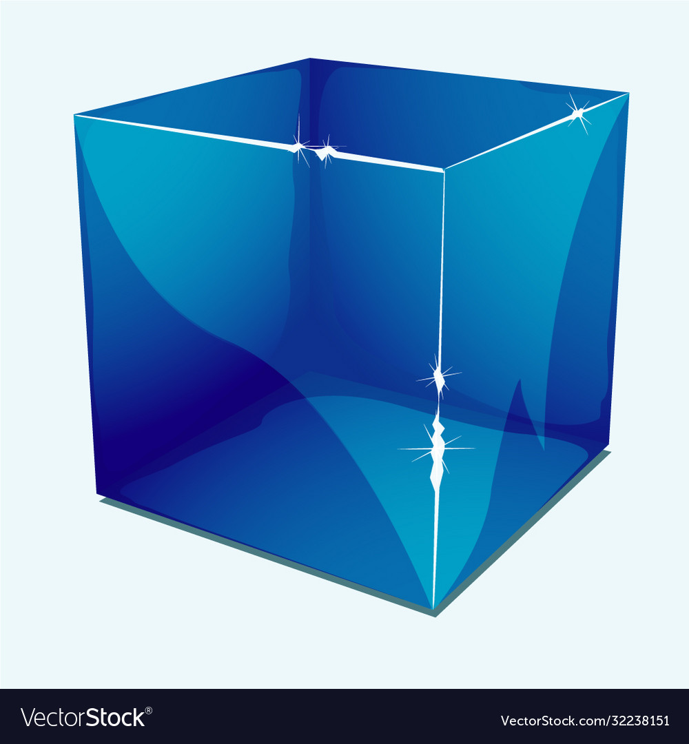 Stylized transparent cube with clear edges Vector Image Stylized transparent cube with clear edges