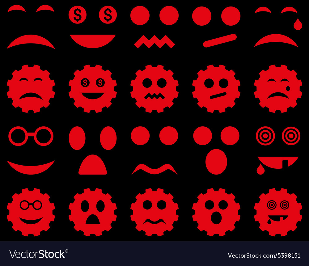 Tool gear smile emotion icons