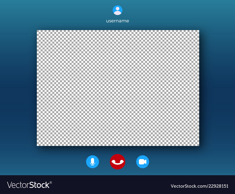 Video call screen template Royalty Free Vector Image