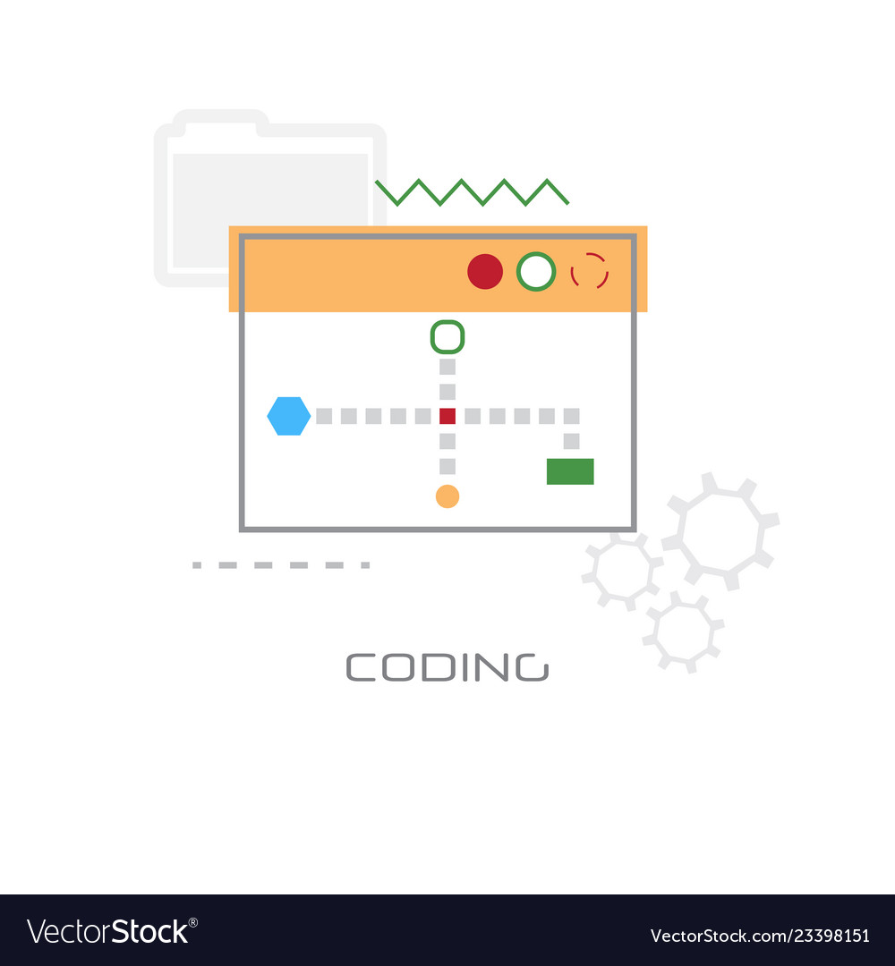 Web graphic design application development coding vector image Web graphic design application development coding