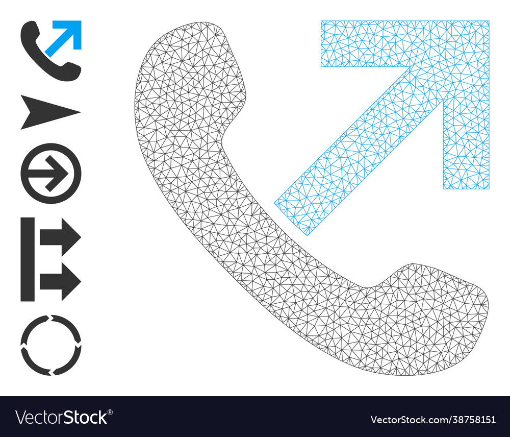 Web net outgoing call icon with simple symbols vector image Web net outgoing call icon with simple symbols