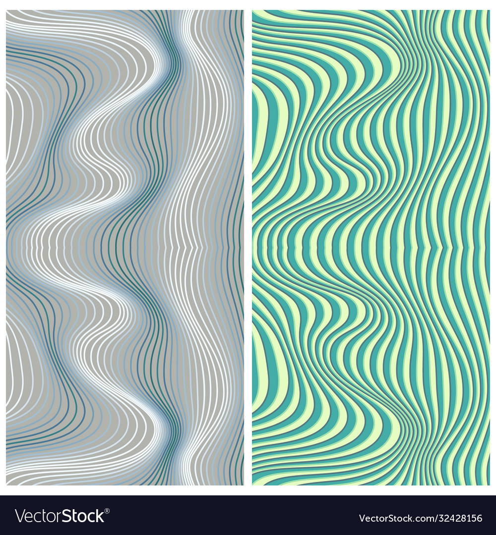 Abstract color lines patterns set