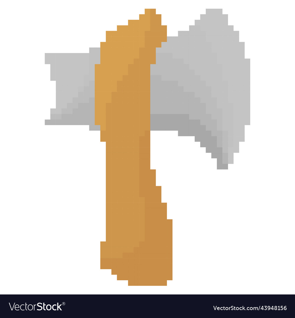 An ax with pixel theme 4 vector image An ax with pixel theme 4