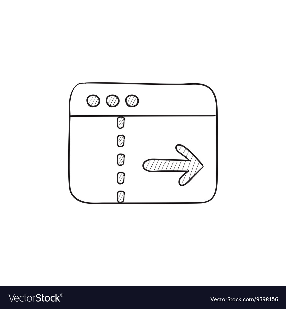 Browser window with arrow right sketch icon