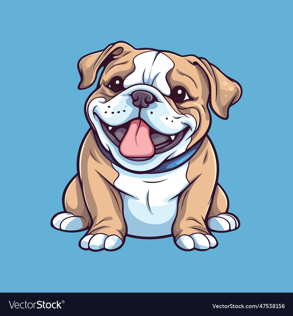 Bulldog cute cartoon character