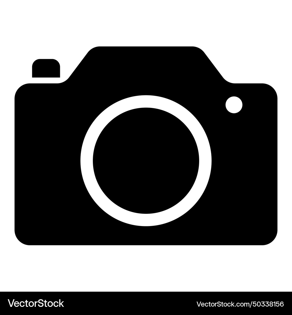 Camera flat icon isolated on white background Vector Image