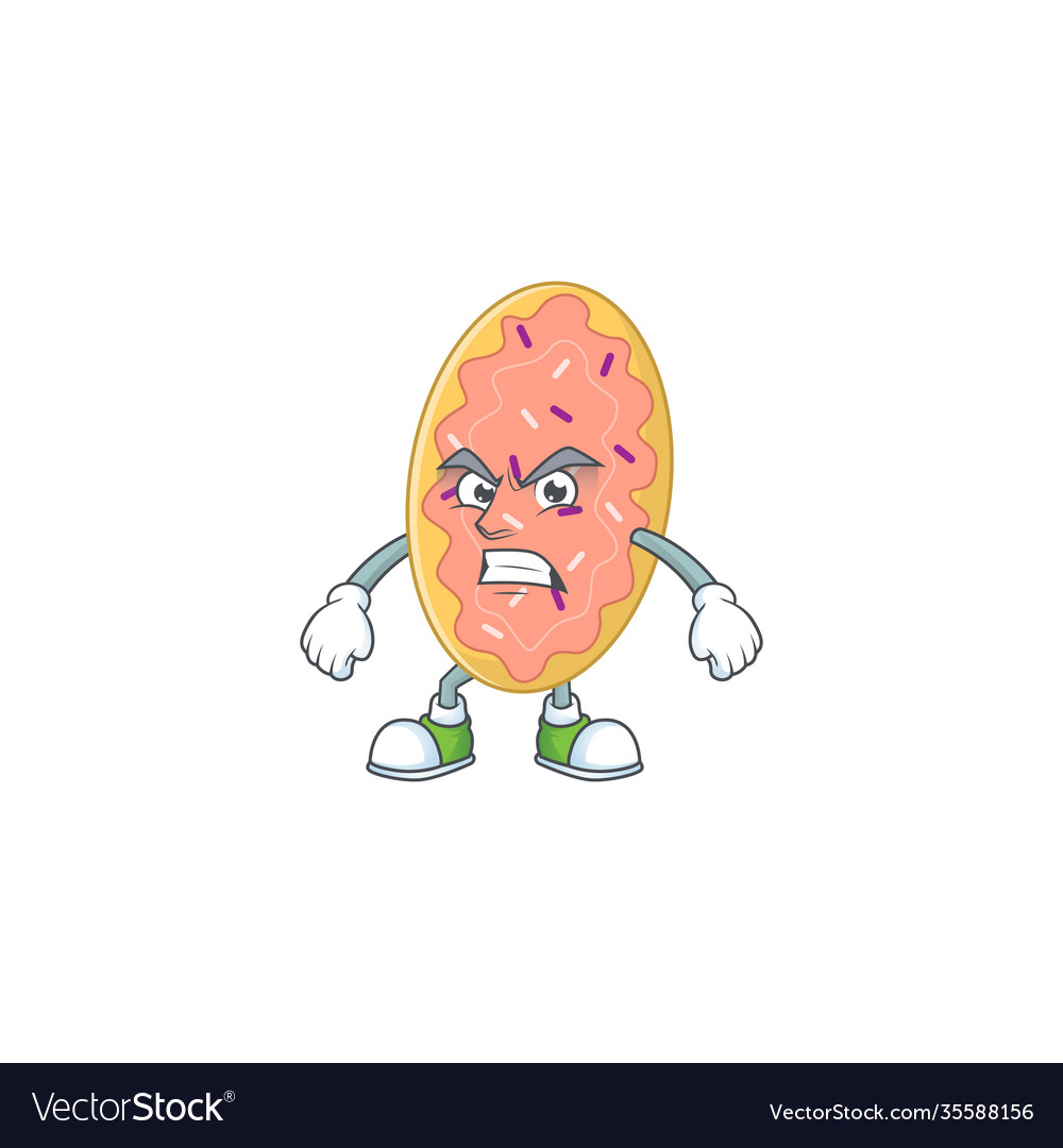 Cartoon drawing bread showing angry face Vector Image
