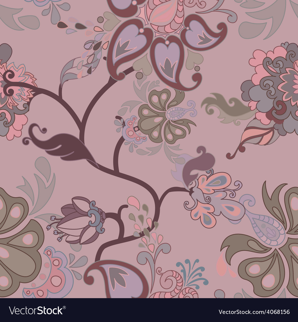 Decorative floral boho seamless pattern Royalty Free Vector