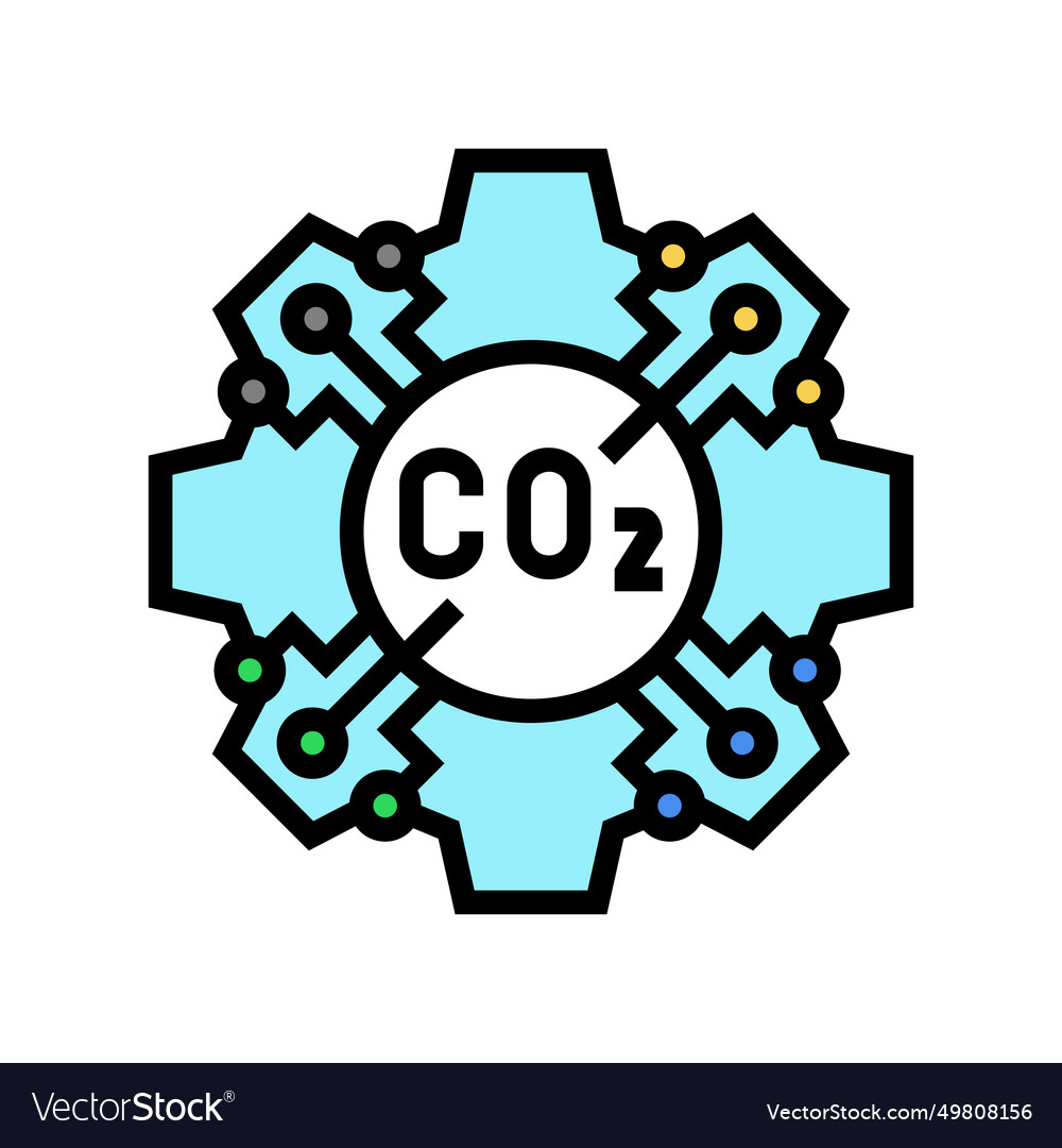 Emission free technology carbon color icon