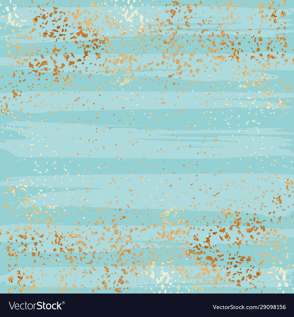 Gold splashes on a turquoise background texture