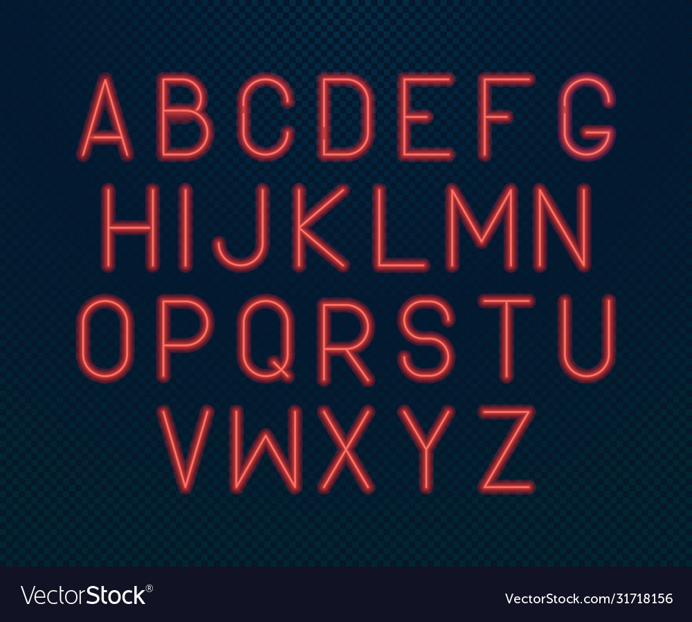 Neon Alphabet Glow Font - Electric Style