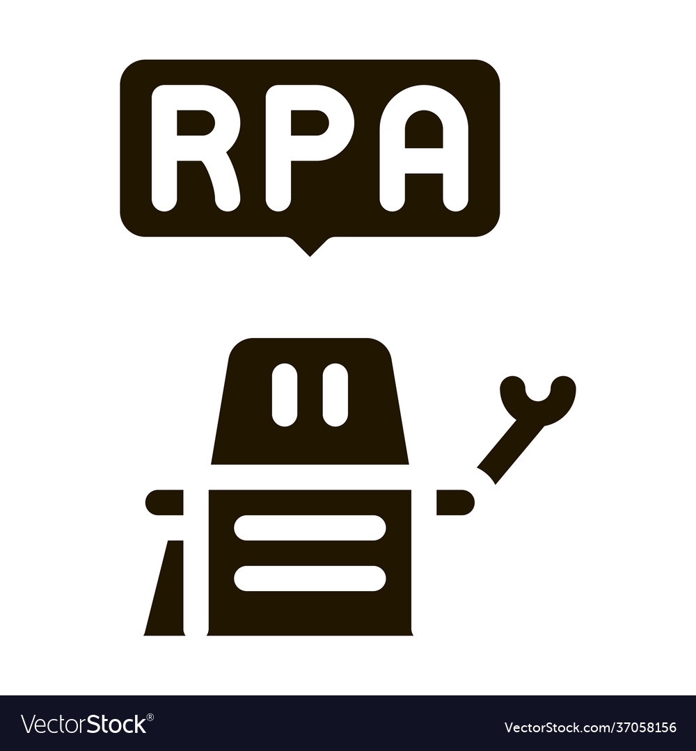 Process automation robot icon glyph