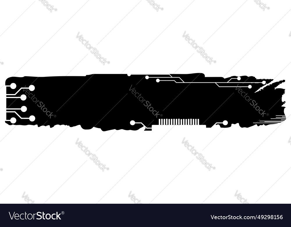 Rectangular design element silhouette in tech