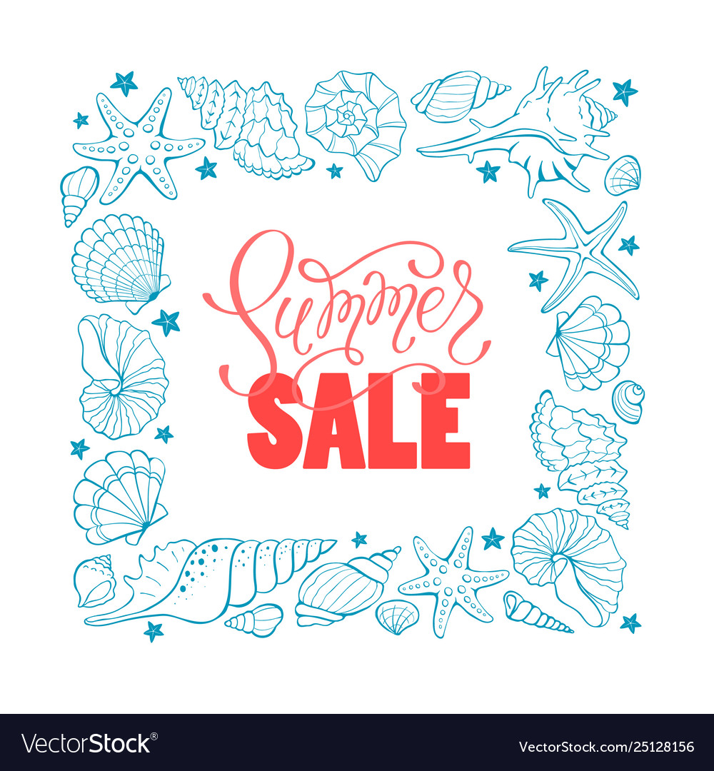 Sea Shells Frame Royalty Free Vector Image Vectorstock Sea Shells Frame Royalty Free Vector Image Vectorstock