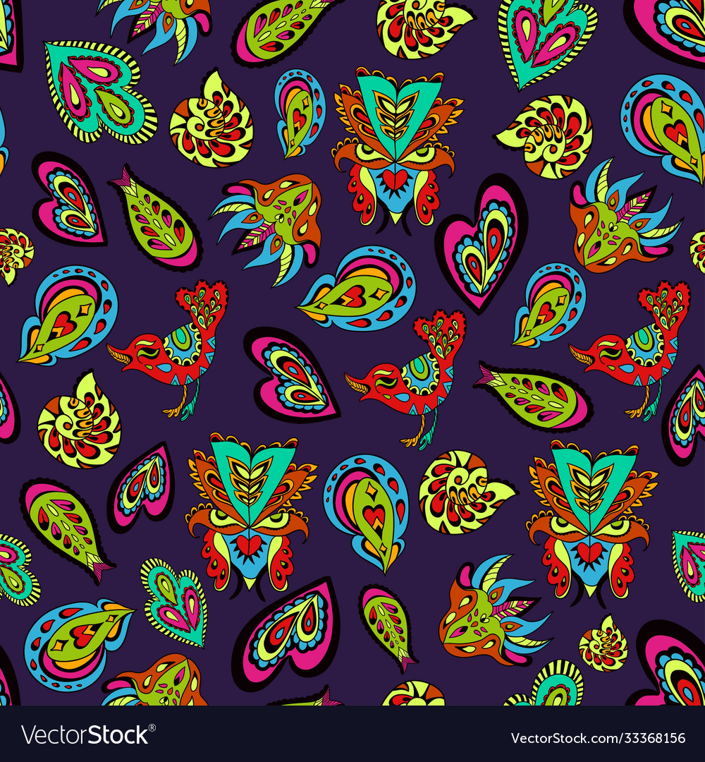 Seamless psychedelic pattern with crazy colorful