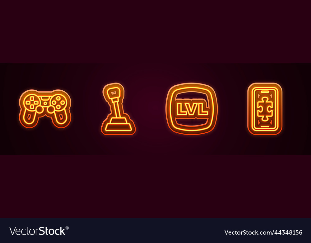 Set line game controller or joystick gear shifter vector image Set line game controller or joystick gear shifter