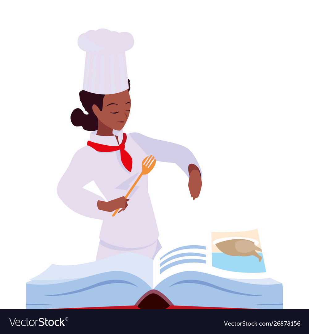 Woman and man chef cooking Royalty Free Vector Image