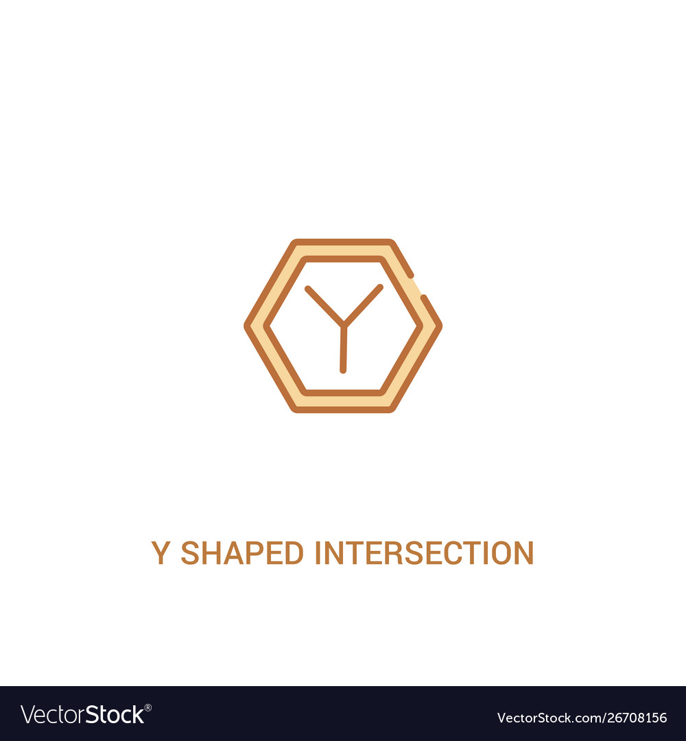 Y shaped intersection concept 2 colored icon Vector Image