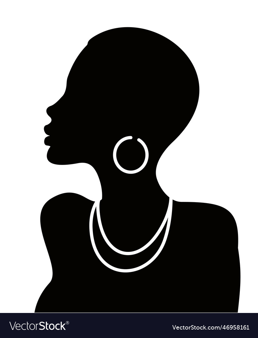 Black graceful silhouette of the head Royalty Free Vector