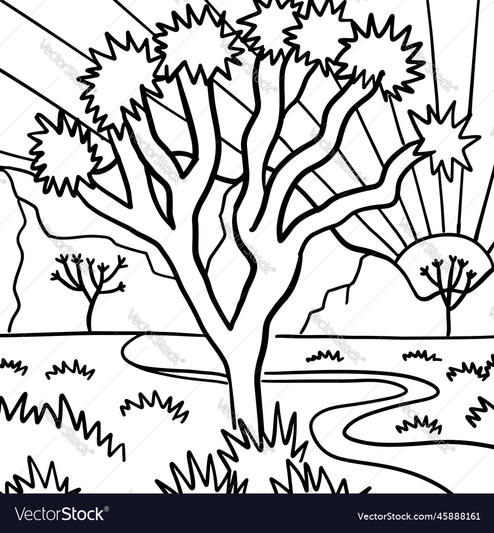 Coloring page - black linear hand drawn joshua Vector Image