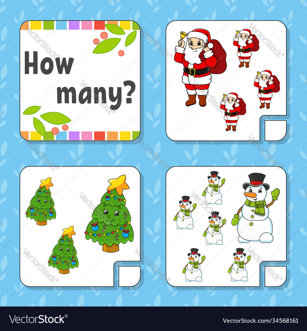 Counting game for children happy characters