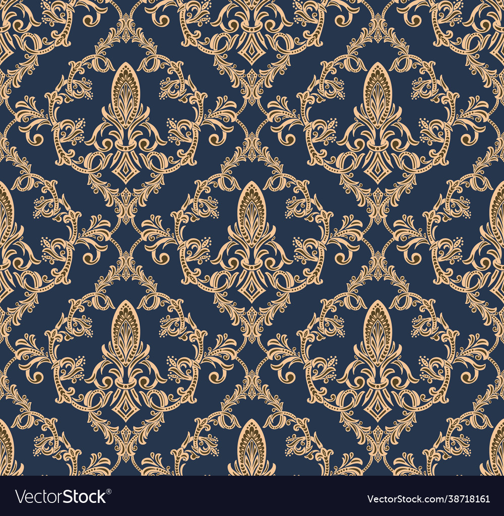 Damask seamless pattern element floral