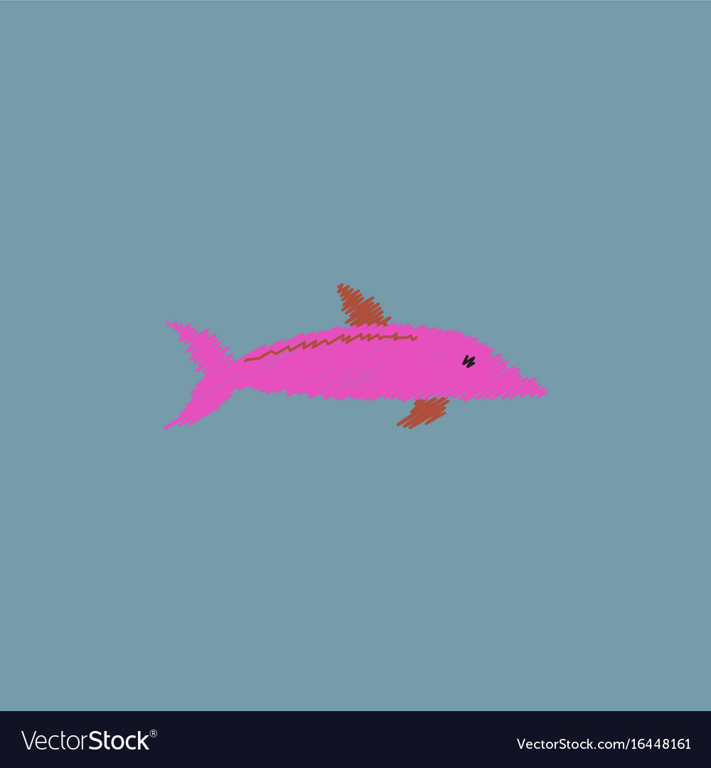 Dolphin delphinus delphis in hatching style