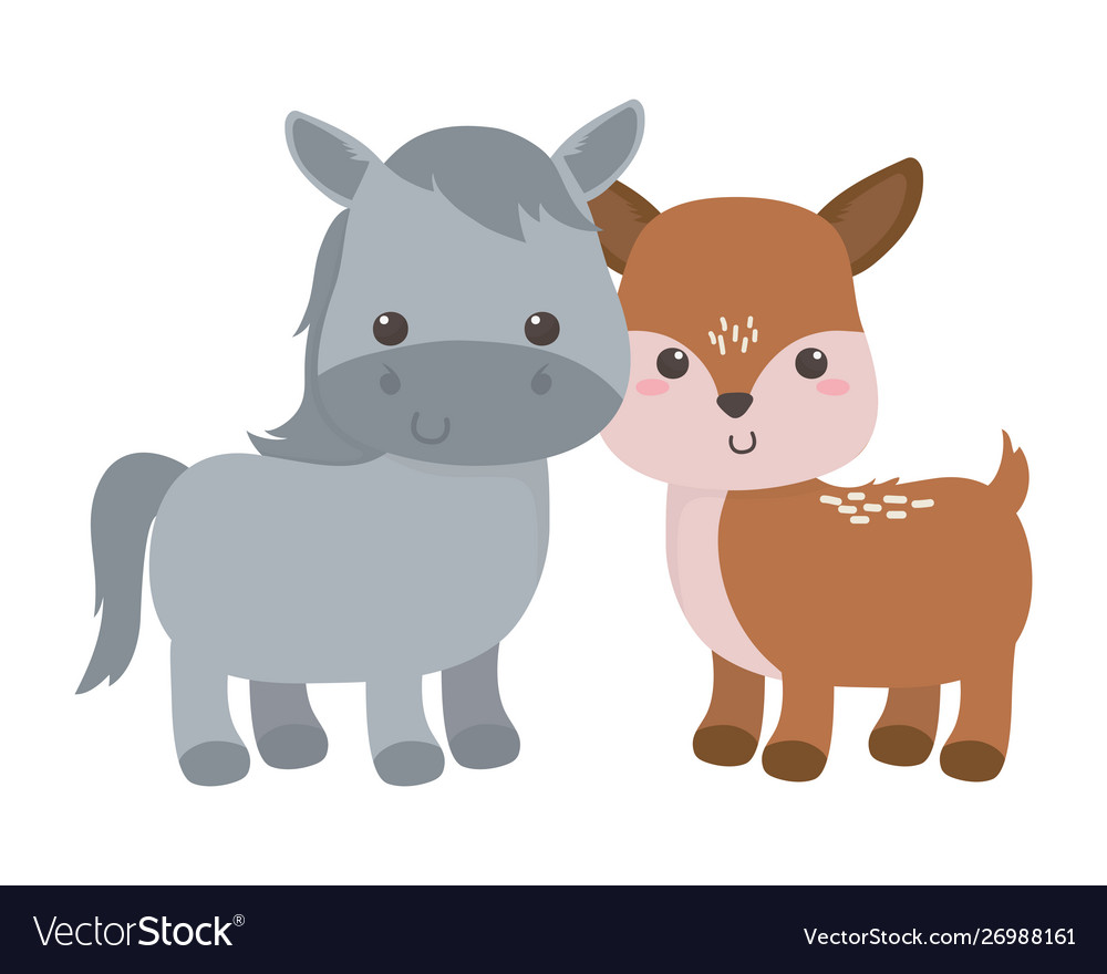 Donkey and deer cartoon design