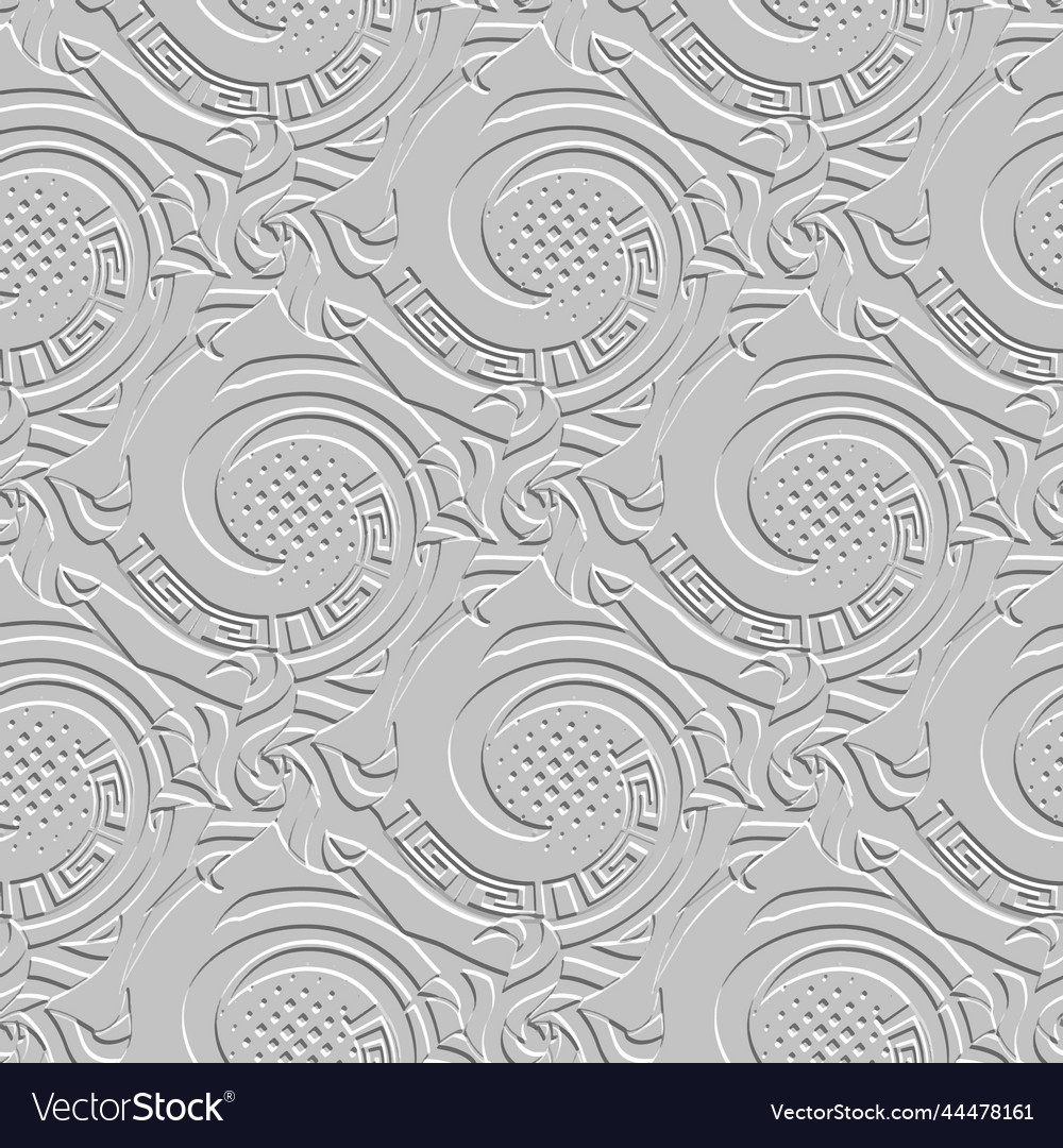 Emboss spirals 3d seamless pattern embossed Vector Image