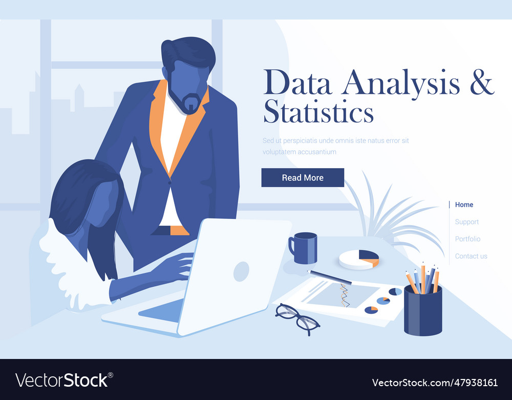 Flat modern design of data analysis