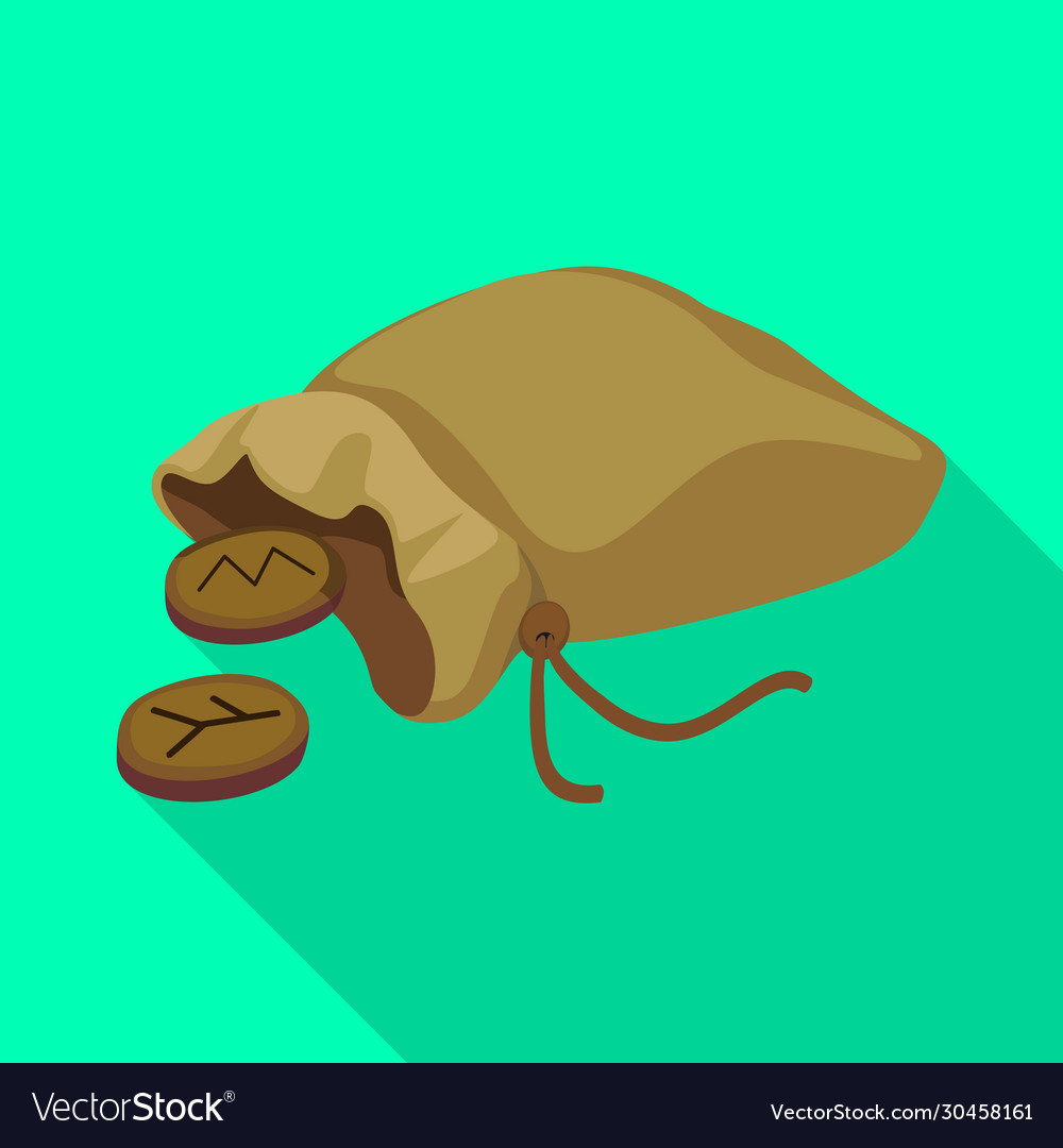 Isolated object bag and runes icon web element