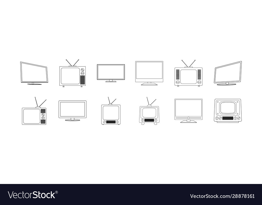 Isolated tv device icon set design