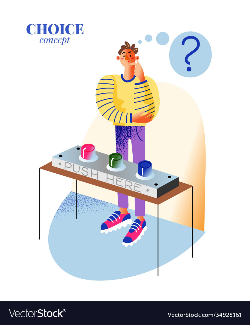 Man character playing game with thimble vector image Man character playing game with thimble