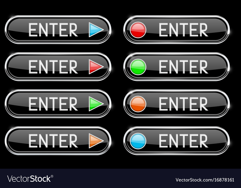 Metallic Enter Button with Arrows
