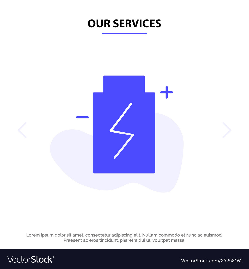 Our services battery eco ecology energy Royalty Free Vector