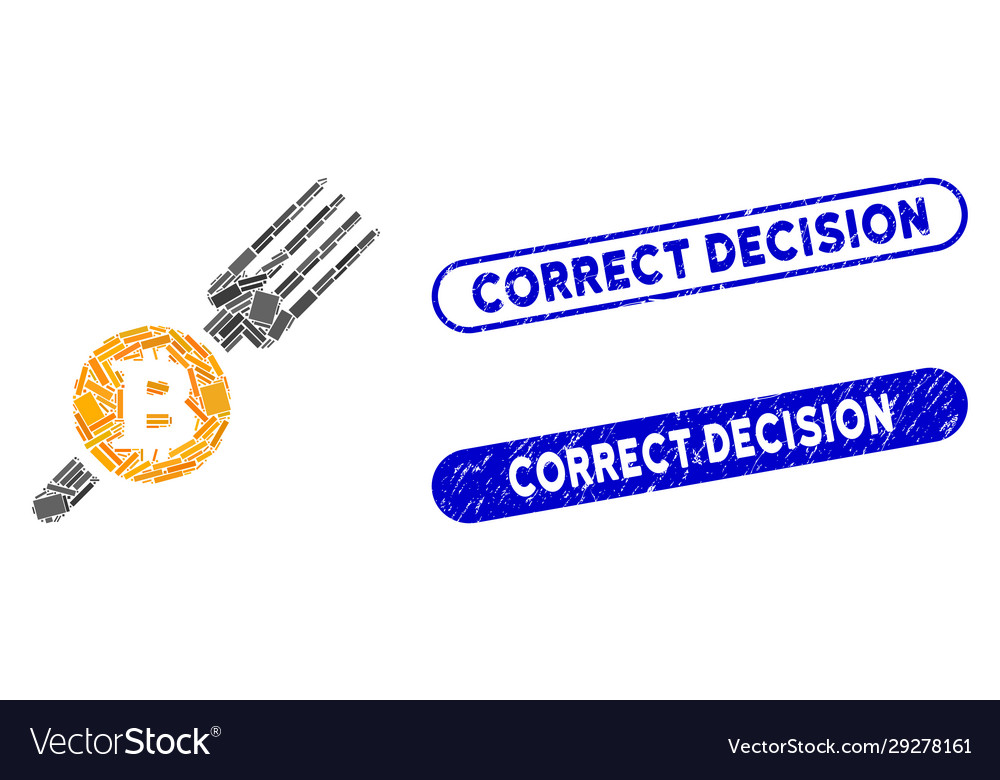 Rectangle mosaic bitcoin fork with textured vector image Rectangle mosaic bitcoin fork with textured