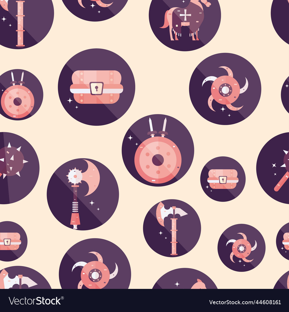 Seamless pattern background with medieval weapon