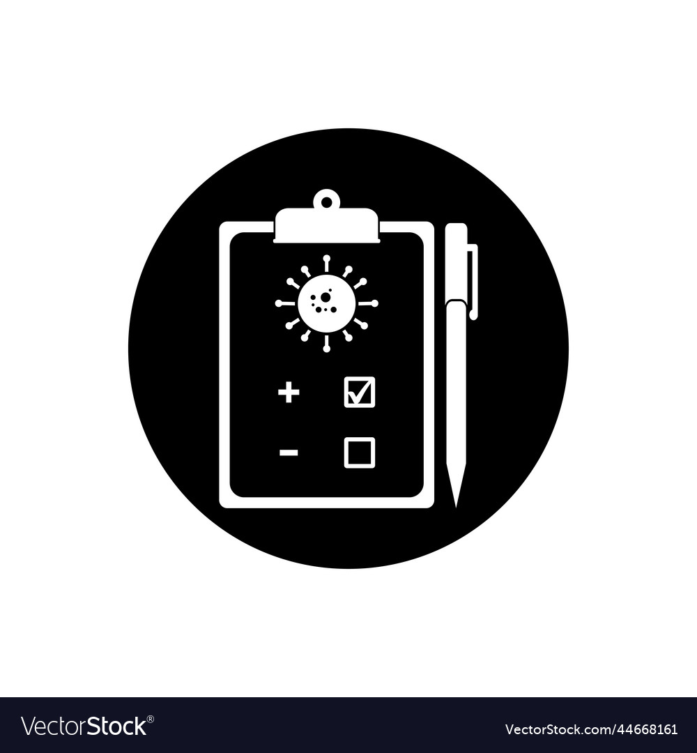 Virus test report icon rounded button style