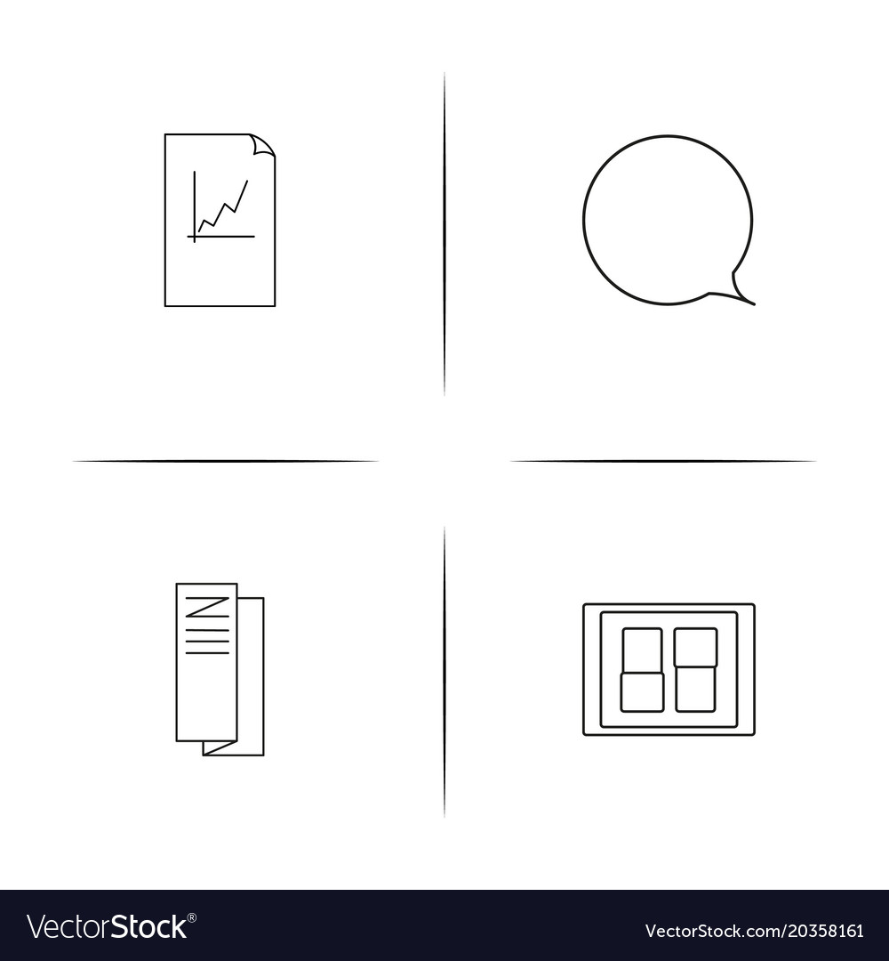 Web and text simple linear icon setsimple outline