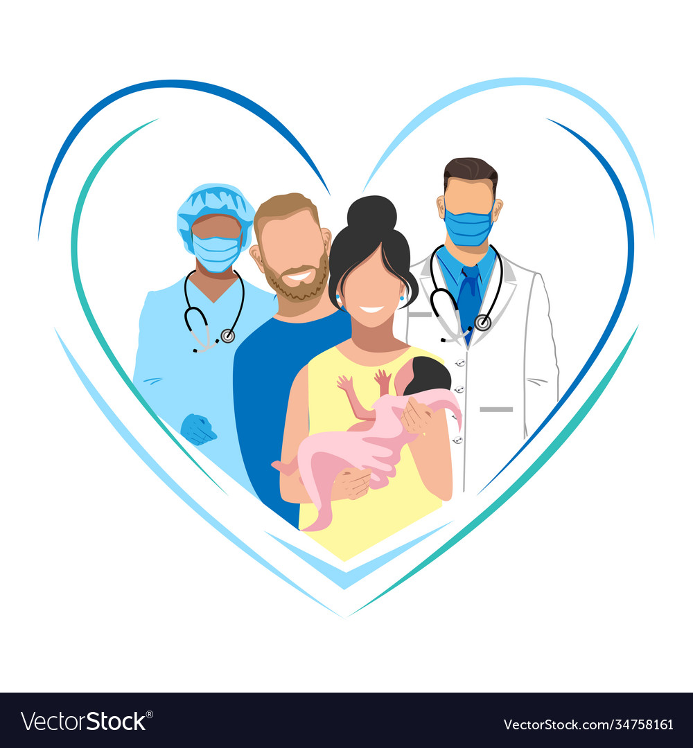 Woman after childbirth with baby Royalty Free Vector Image