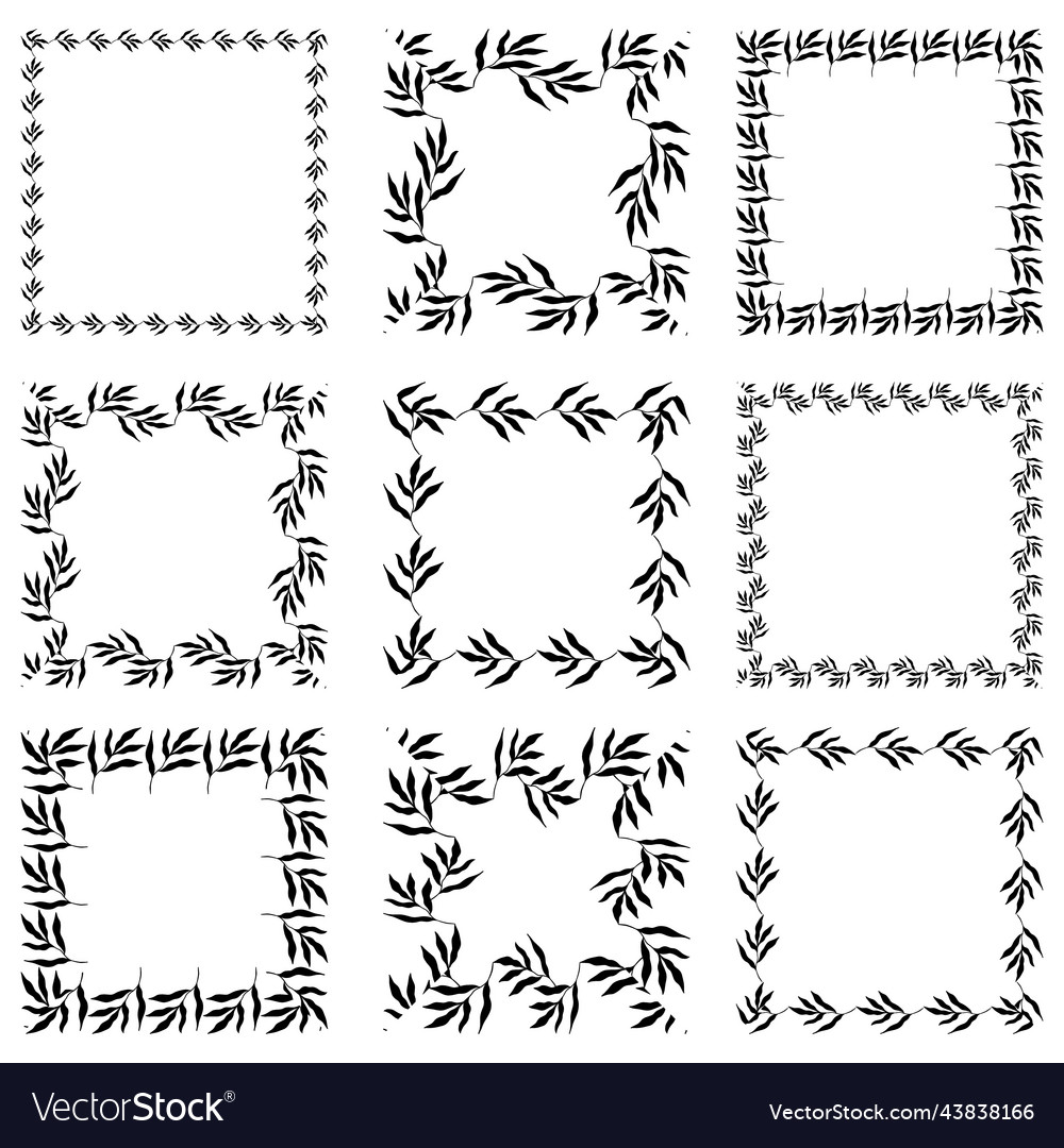 Big set of various botanical frames vector image Big set of various botanical frames