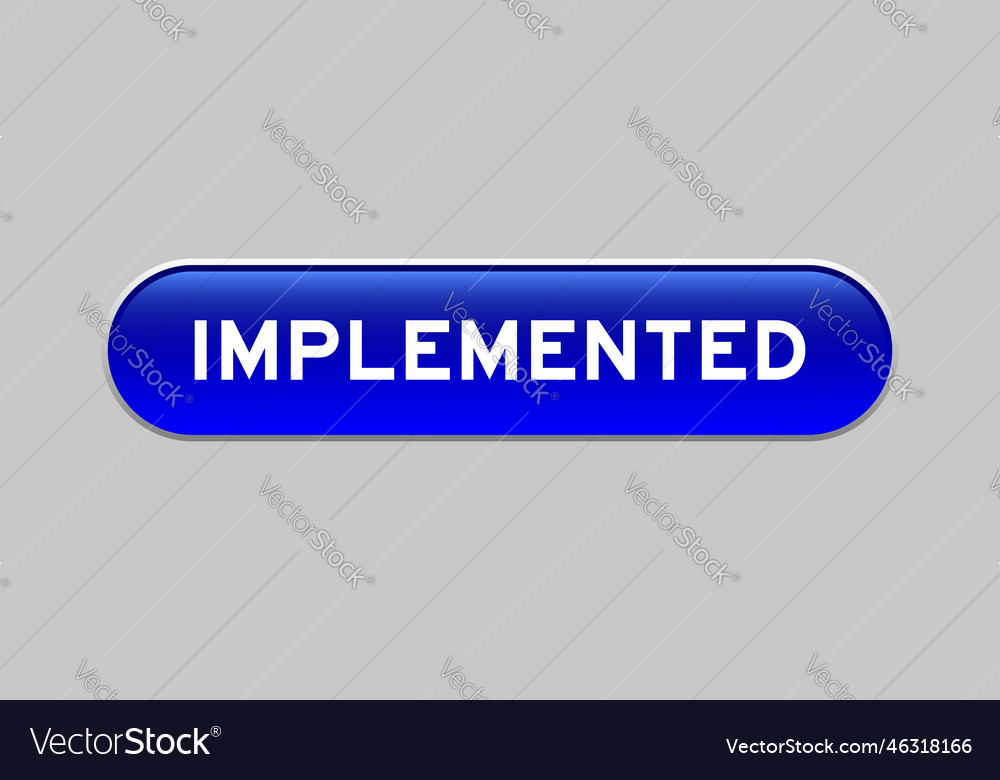 Blue color capsule shape button with word Vector Image Blue color capsule shape button with word